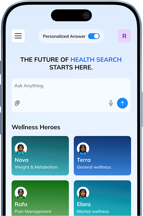 Kindlebit health search app on a phone